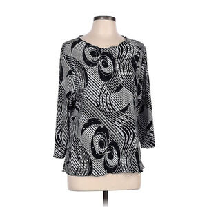 Vintage All Hours Size Small Top - 80s 90s Black White Sequined Graphic